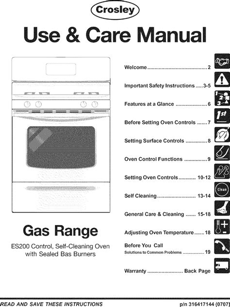 crosley gas oven manual